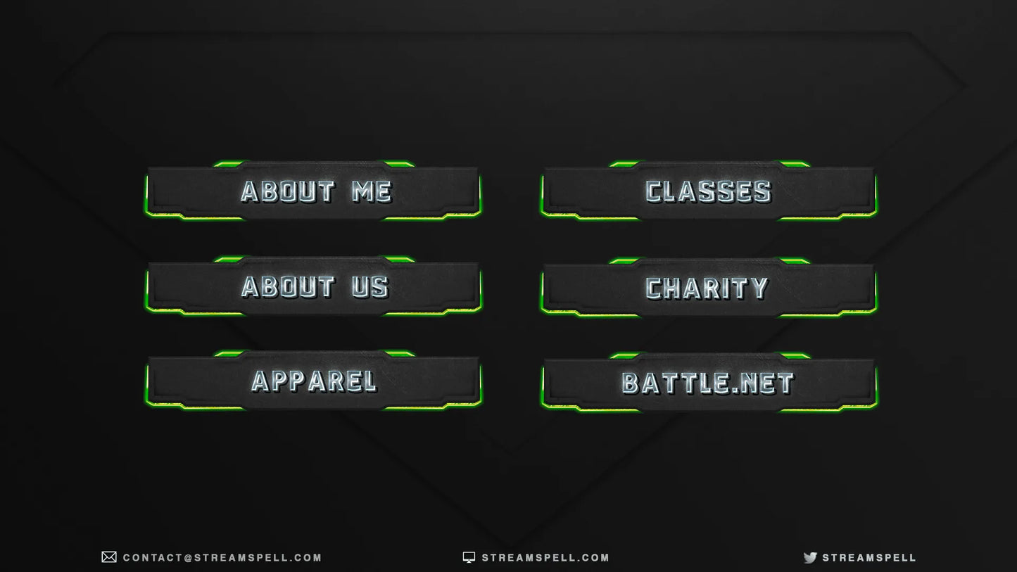 Green Jaded Stream Panels by StreamSpell