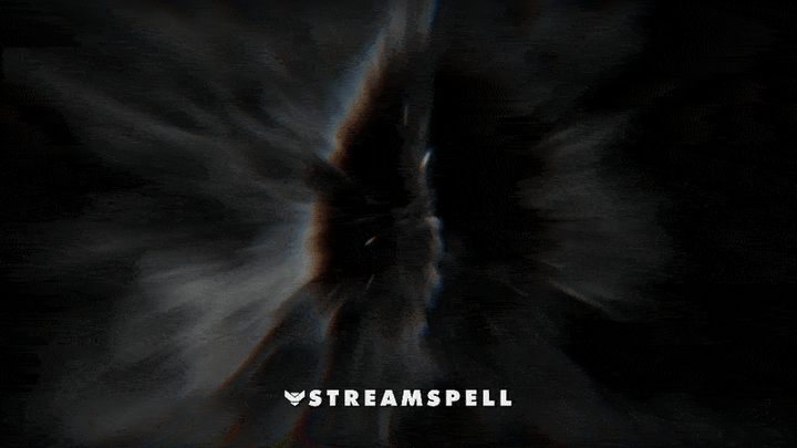 Animated cosmic title “PHOTON Stream Package” by StreamSpell with bright sci-fi lighting and warp-speed particle effects. Perfect for promoting futuristic stream overlays.