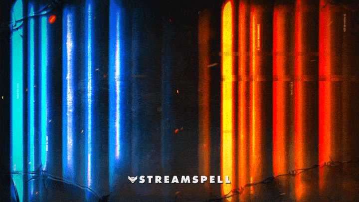 Phantom Ops Stream Package cover art featuring tactical blue and orange combat lights, barbed wire effects, and bold FPS-inspired typography by StreamSpell.
