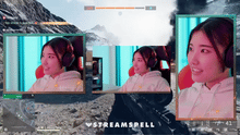 Load image into Gallery viewer, Showcase of webcam overlays from the BF6 HUD Stream Package by StreamSpell, featuring 16:9, 4:3, and vertical 9:16 webcam formats with tactical styling over FPS gameplay.