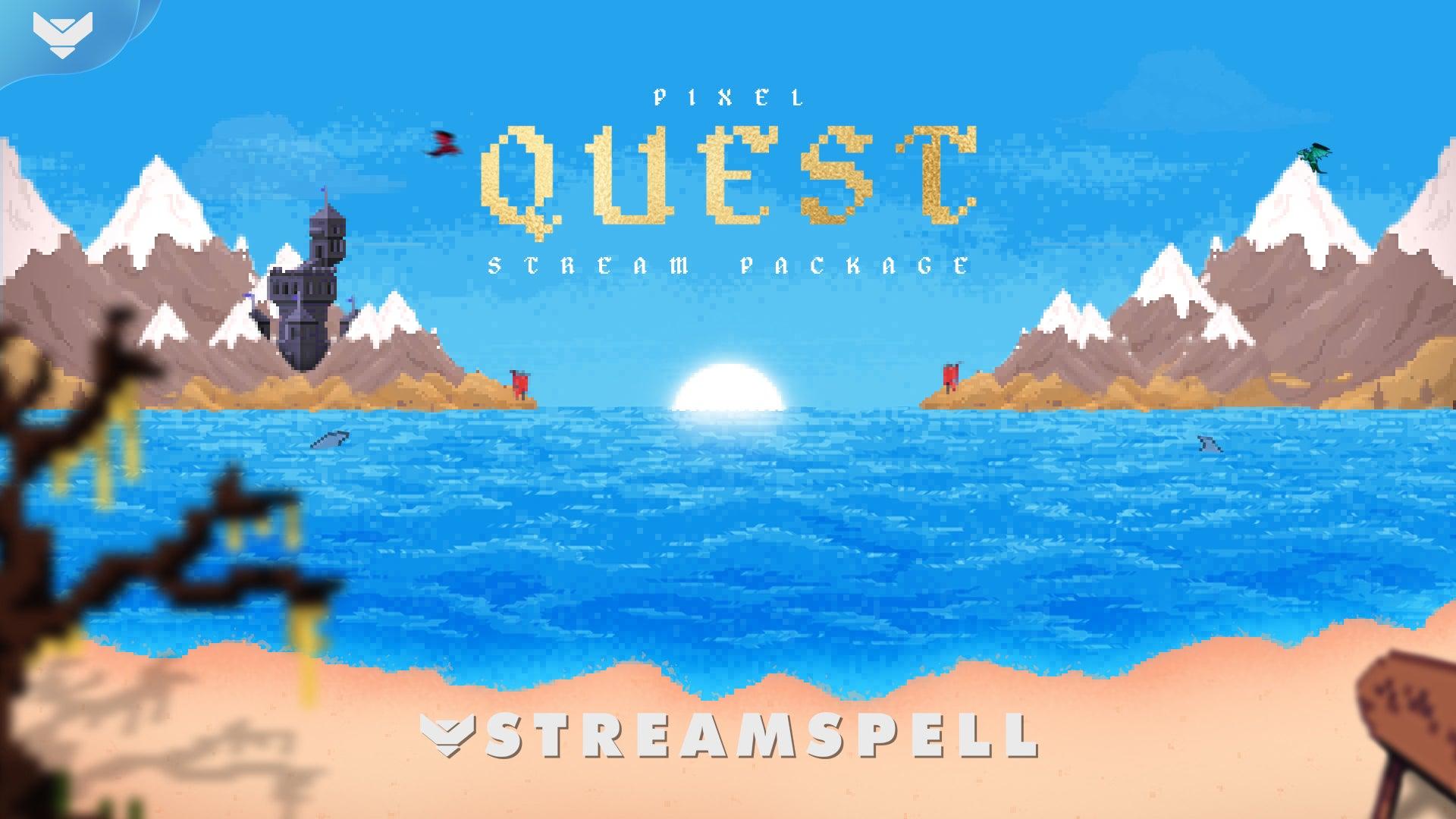 Animated Twitch Overlays │ StreamSpell │Pixel Quest Stream Package