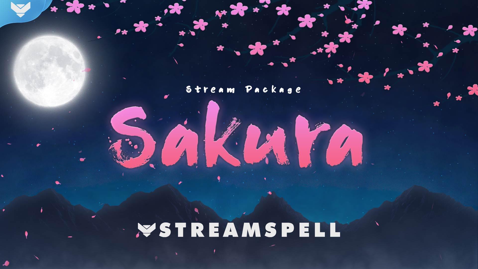 Pink Sakura Just Chatting Stream Overlay 