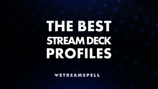 Banner with text “The Best Stream Deck Profiles” by StreamSpell, promoting top Stream Deck Profiles for gamers 2025.