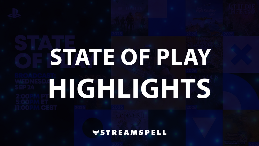 PlayStation State of Play 2025 highlights graphic with text “State of Play Highlights” by StreamSpell.