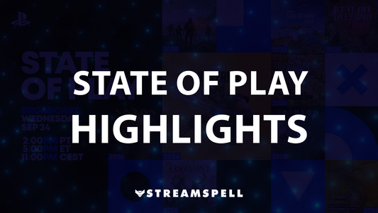 PlayStation State of Play 2025 highlights graphic with text “State of Play Highlights” by StreamSpell.
