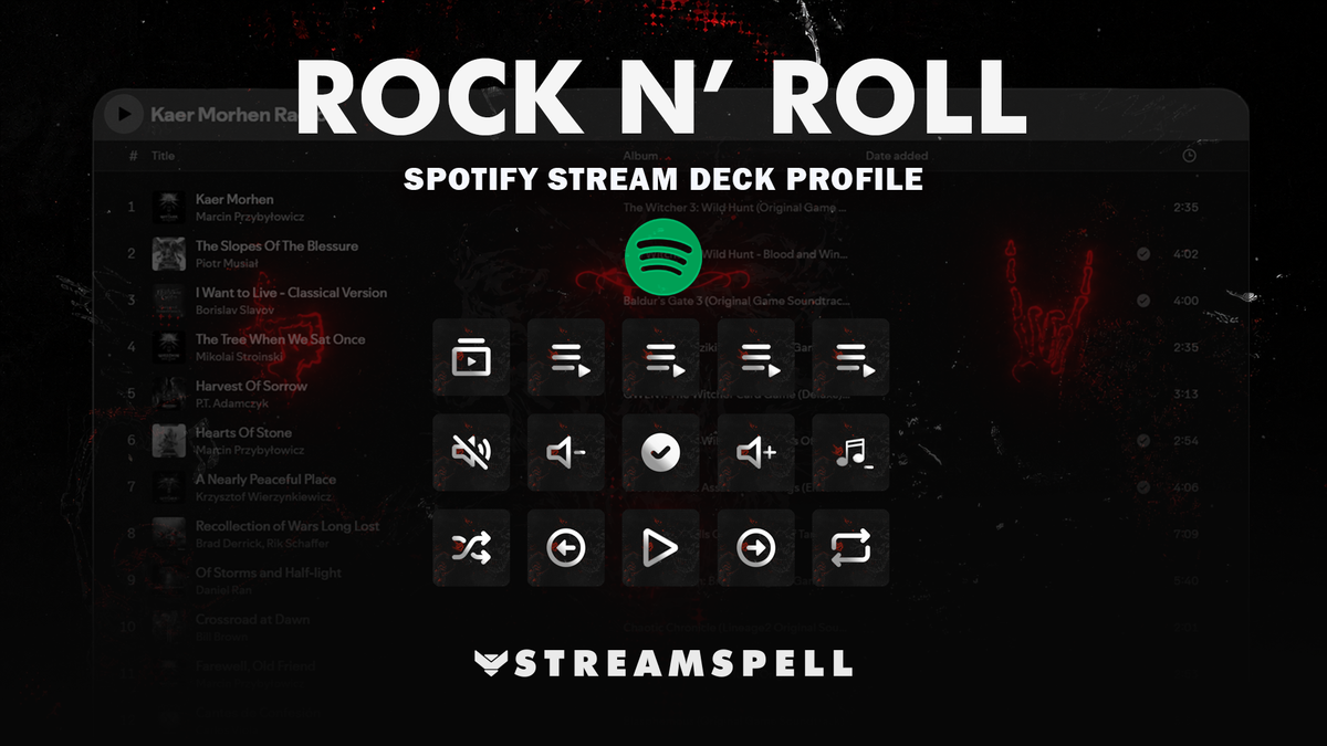 Rock n' Roll Spotify Stream Deck Profile