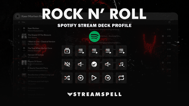 Rock n' Roll Spotify Stream Deck Profile
