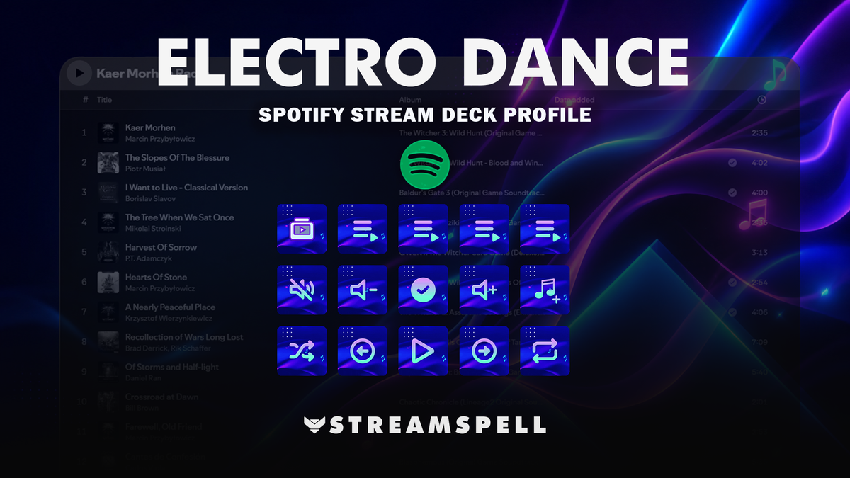 Electro Dance Spotify Stream Deck Profile