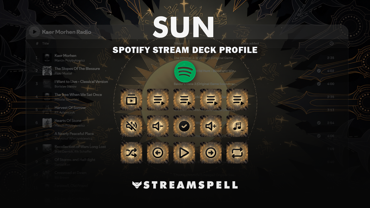 Sun Spotify Stream Deck Profile