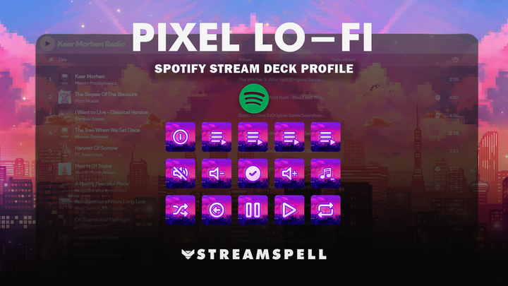 Pixel Lo-fi Spotify Stream Deck Profile
