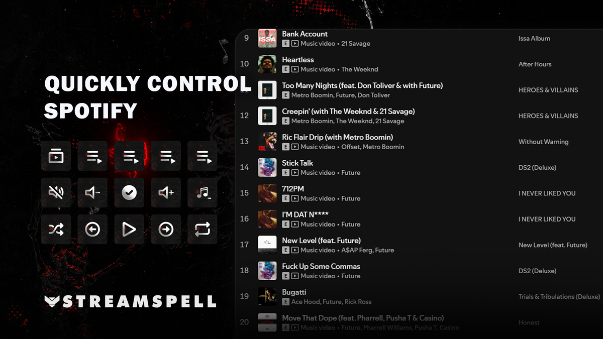 Rock n' Roll Spotify Stream Deck Profile