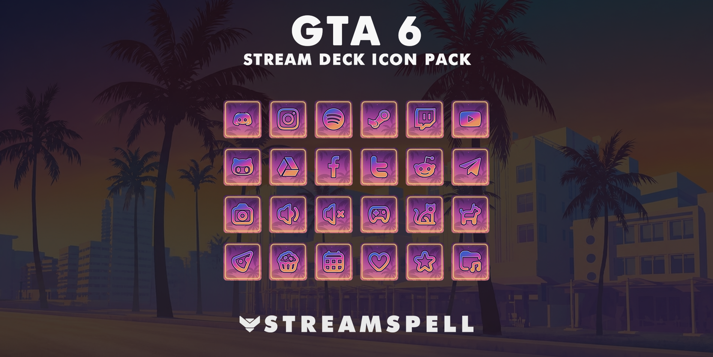 GTA VI Animated Stream Deck Icon Pack