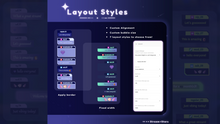 Load image into Gallery viewer, Screenshot of a layout styles interface with customizable options on a dark background.