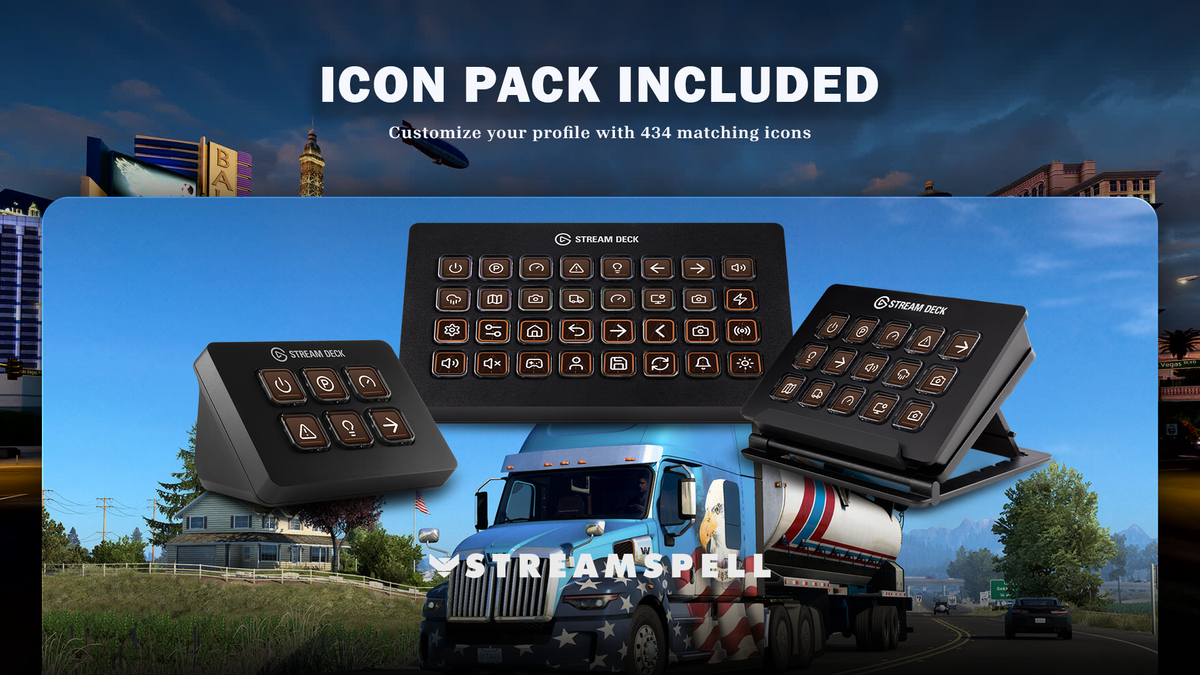 American Truck Simulator icon pack included — 434 icons