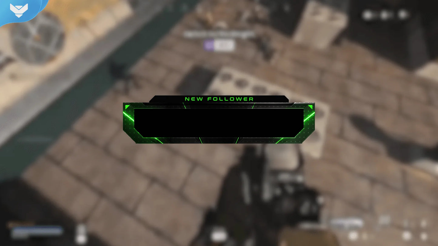 Futuristic animated stream alerts with neon green gaming aesthetic and glowing tech-inspired effects, part of the New Gen X package by StreamSpell for OBS and Streamlabs.