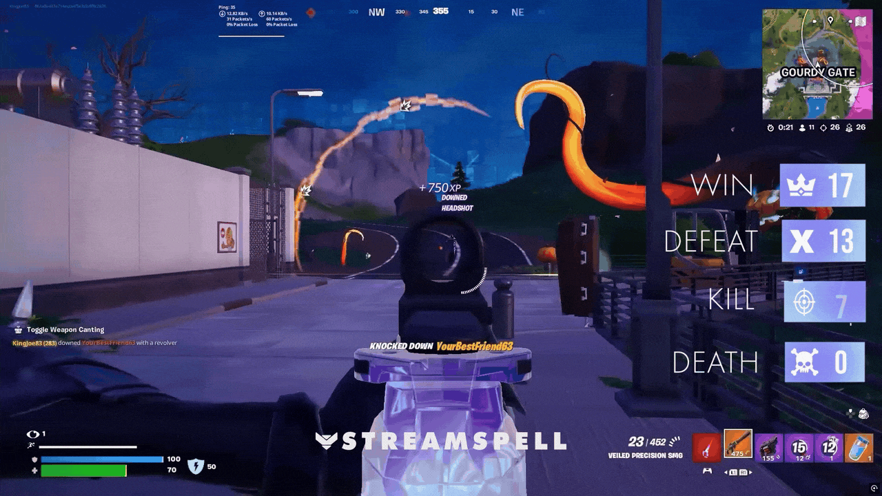 Animated preview of all Challenger Reactive Overlays by StreamSpell, featuring Win, Defeat, Kill, and Death counters in a sleek Korean-inspired design. Fully automated with Streamlabs AI for real-time updates.