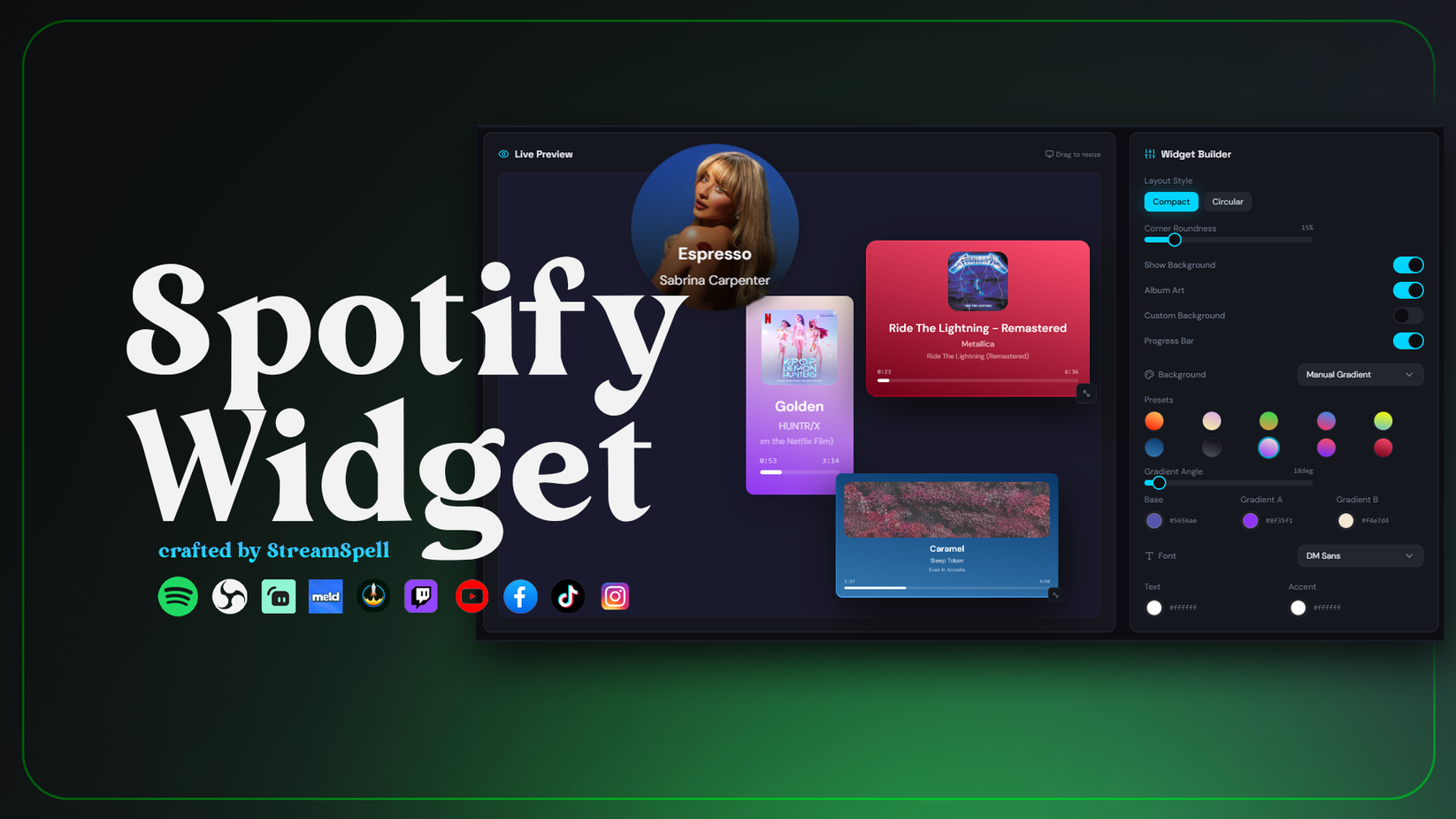 StreamSpell Spotify Widget for OBS Studio, StreamElements