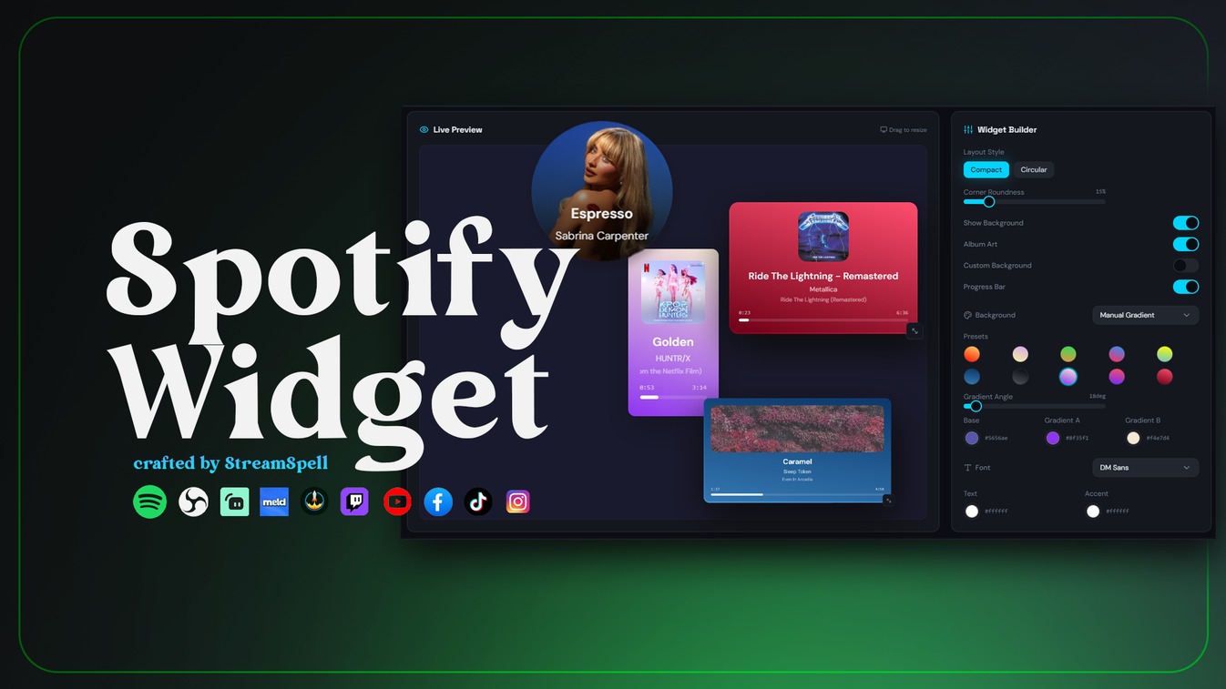 StreamSpell Spotify Widget for OBS Studio, StreamElements