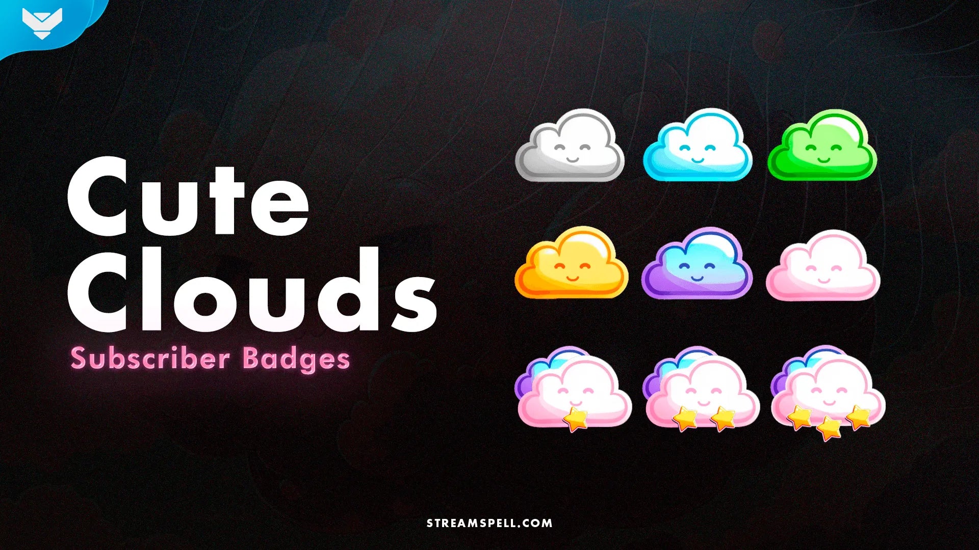 Cute Clouds Sub Badges