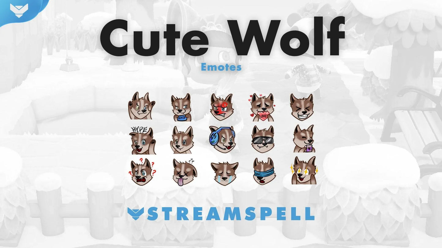Cute Wolf Emotes & Badges