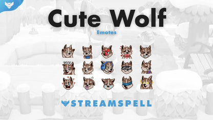Cute Wolf Emotes & Badges