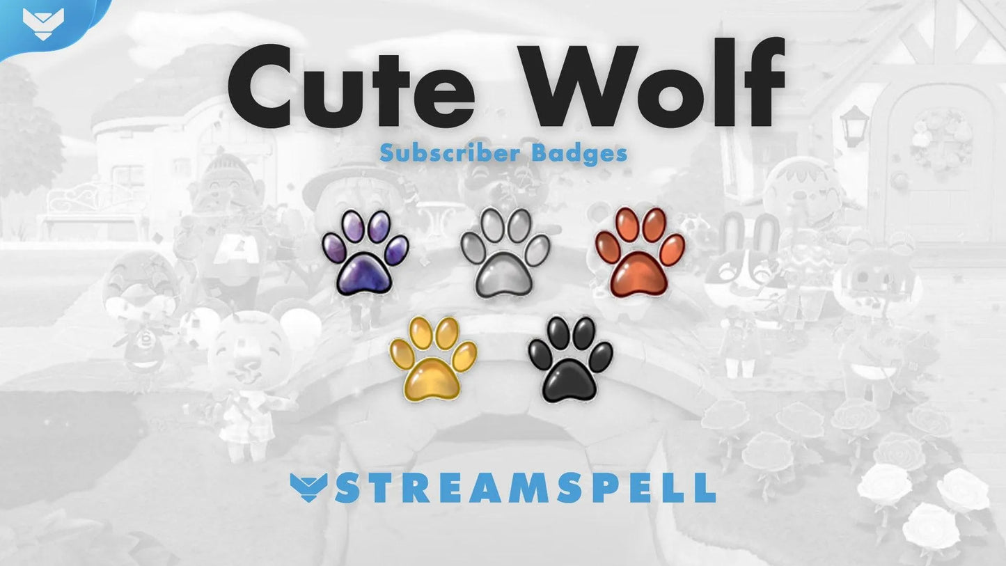 Cute Wolf Emotes & Badges