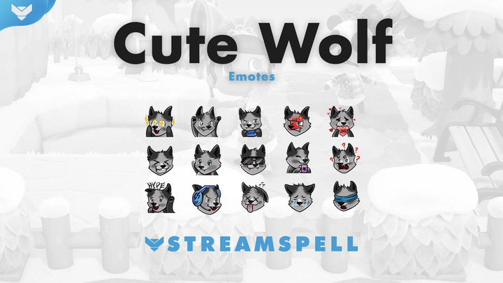 Cute Wolf Emotes & Badges