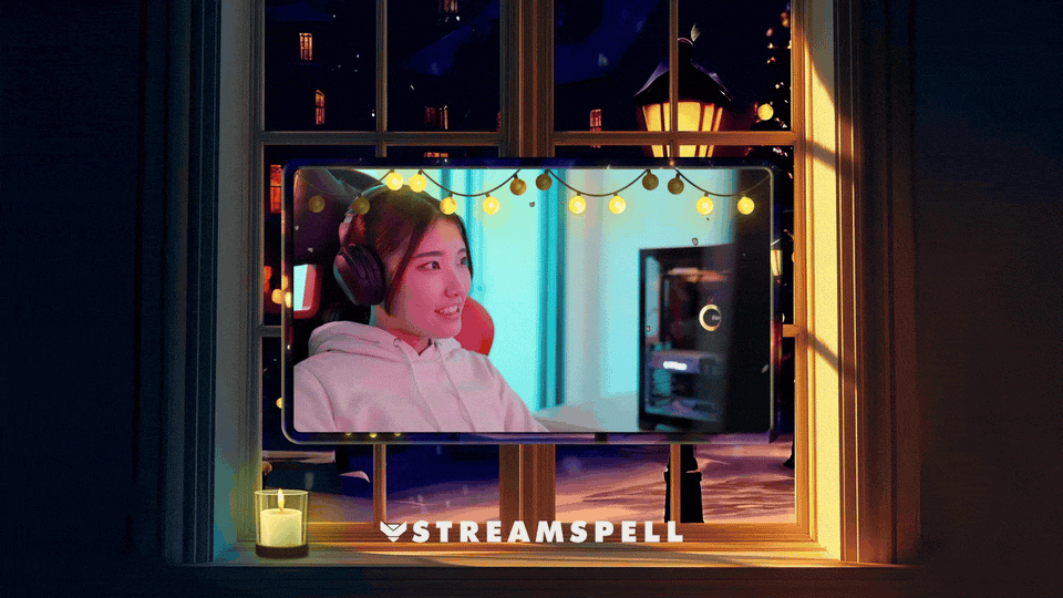 Reactive Christmas overlay showing on-screen damage events with festive lighting.