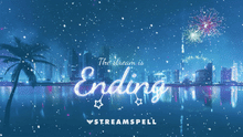 Load image into Gallery viewer, Animated winter city skyline at night with snow falling and vibrant fireworks, showcasing the Winter Fireworks 2026 animated stream screen by StreamSpell for Twitch and YouTube streams. Compatible with OBS Studio and Streamlabs.