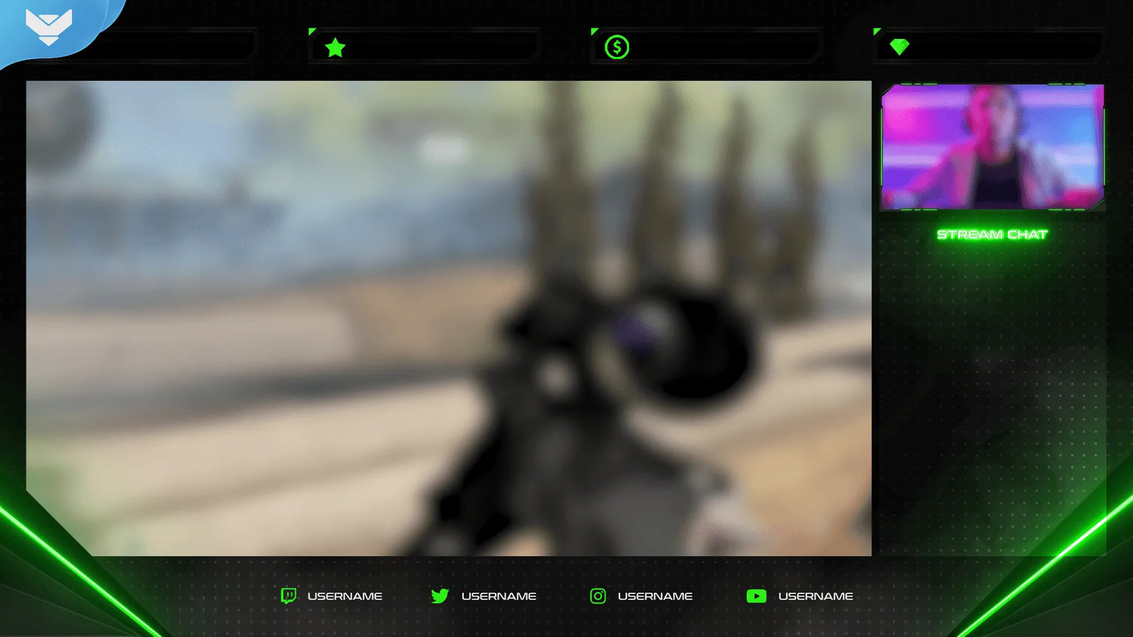 Futuristic green Just Chatting screen with neon gaming aesthetic and glowing tech-inspired design, part of the New Gen X stream package by StreamSpell for OBS and Streamlabs.