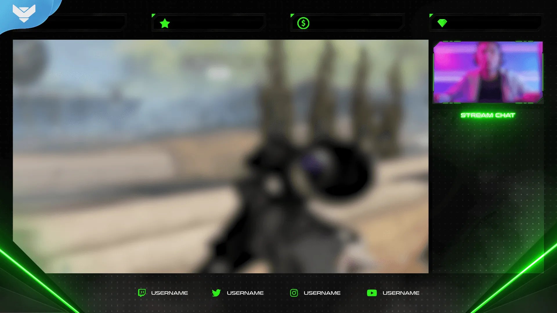 Futuristic green Just Chatting screen with neon gaming aesthetic and glowing tech-inspired design, part of the New Gen X stream package by StreamSpell for OBS and Streamlabs.