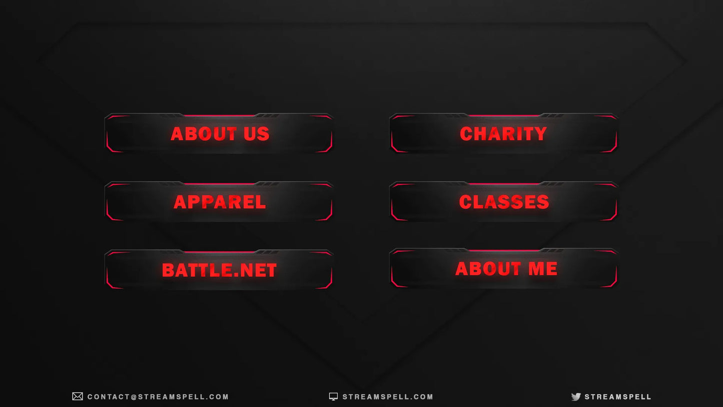 Red Killswitch Stream Panels by StreamSpell