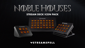 Lannister Stream Deck Icons – Red background with gold icons, representing House Lannister