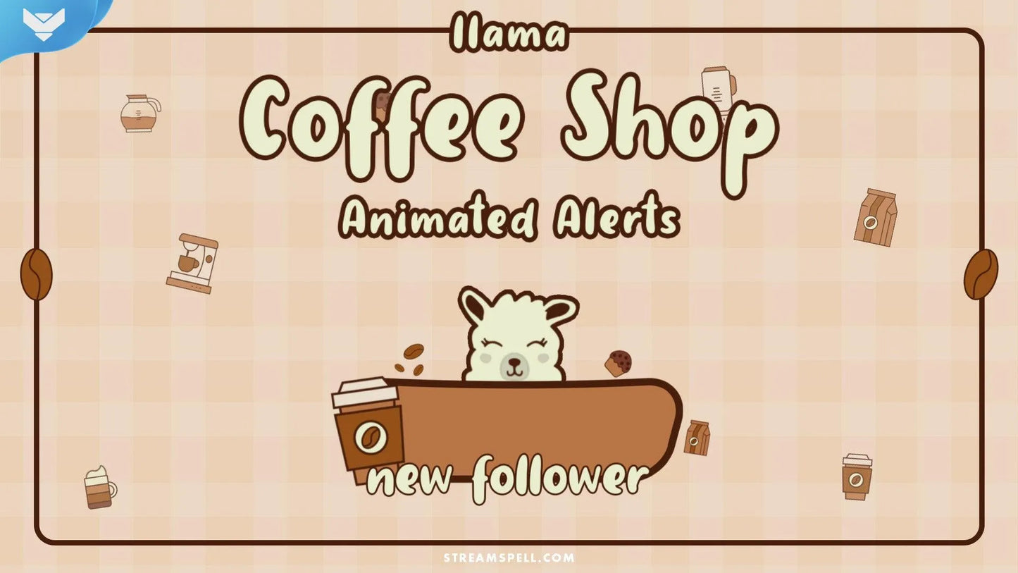 Llama Coffee Shop Stream Alerts