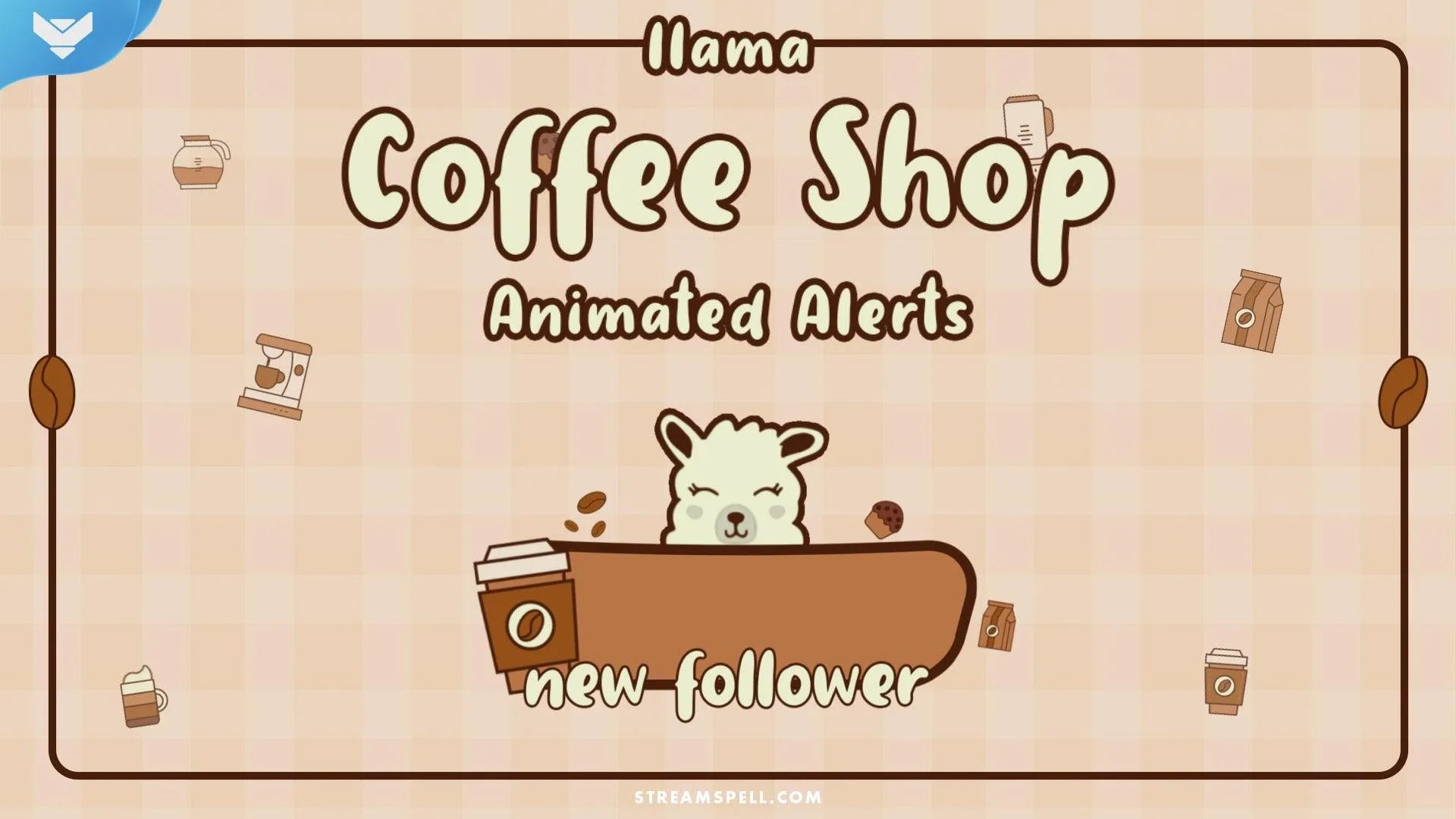 Llama Coffee Shop Stream Alerts