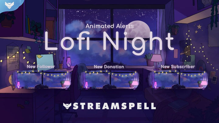Lofi Night Stream Alerts and Widgets