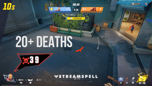 Comic-themed Streamlabs reactive overlay showing “20+ Deaths” with a red counter badge. MARVELOOSE! Reactive Overlays by StreamSpell — perfect for dynamic gameplay and shooter streams.