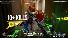 Load image into Gallery viewer, Vibrant comic-style scene with Spider-Man attacking and “10+ Kills” counter in yellow. MARVELOOSE! Reactive Overlays by StreamSpell for Twitch and YouTube — Streamlabs Kill Counter in action.