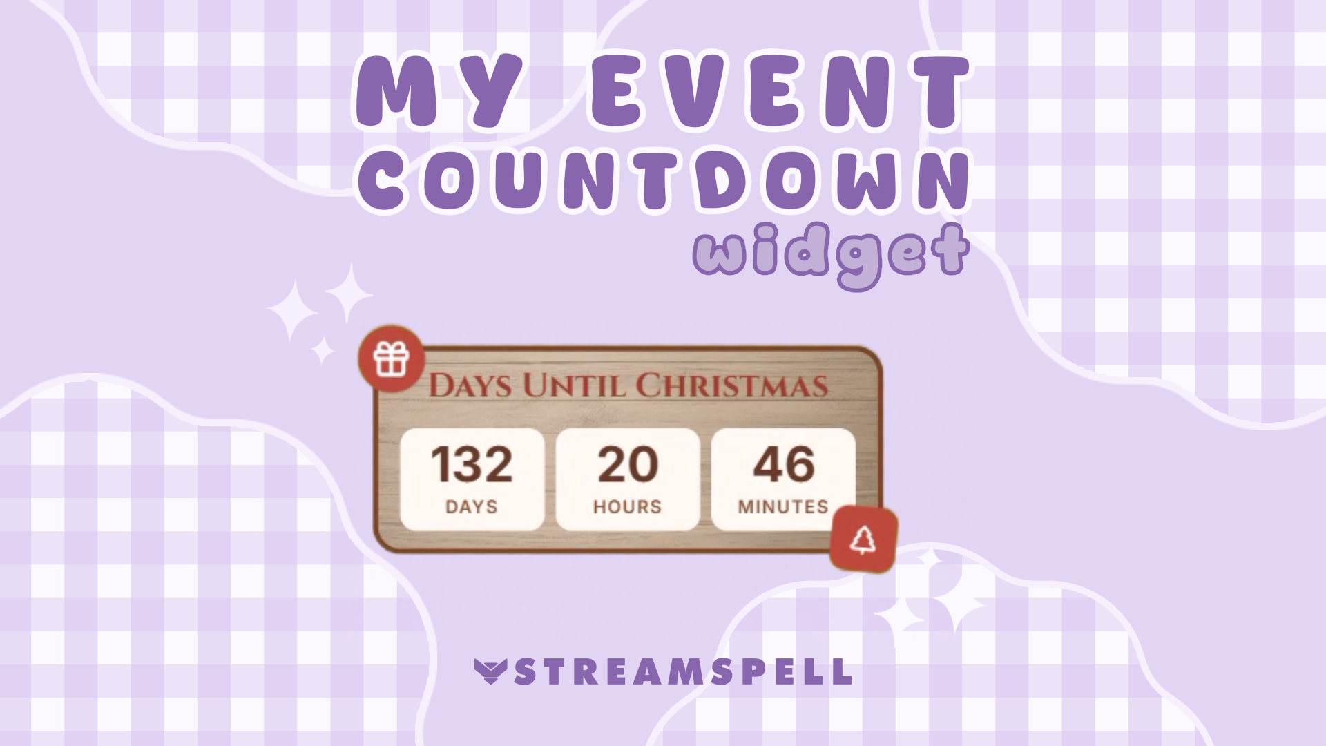 Christmas Event Countdown Widget by StreamSpell with customizable holiday countdown timer.