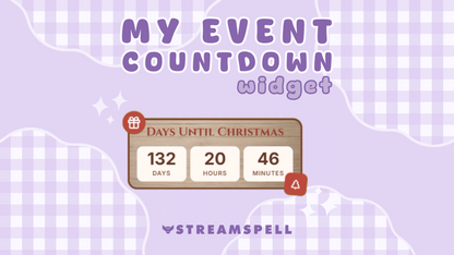 Christmas Event Countdown Widget by StreamSpell with customizable holiday countdown timer.