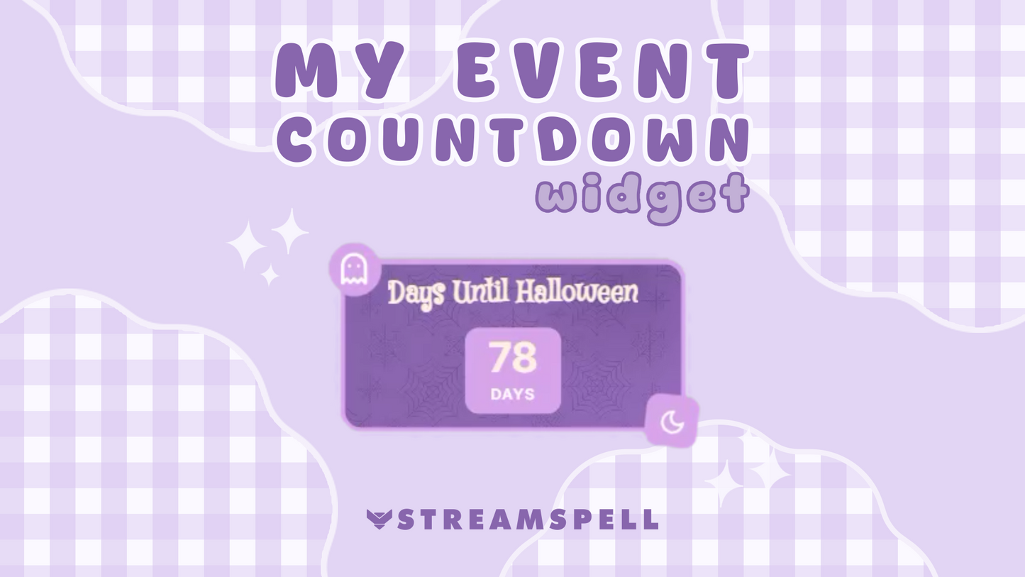 Halloween Event Countdown Widget by StreamSpell for Twitch and OBS with customizable days countdown.