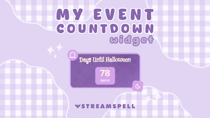 Halloween Event Countdown Widget by StreamSpell for Twitch and OBS with customizable days countdown.