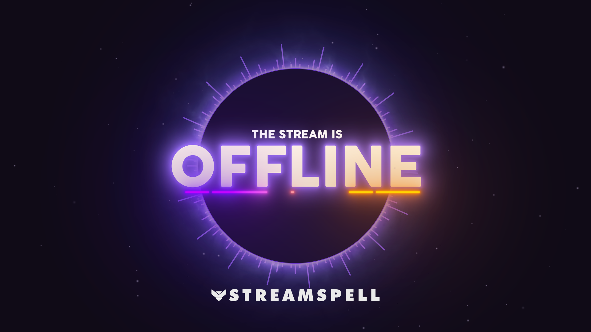 Arcfall neon sci-fi offline screen stream overlay for Twitch and OBS by StreamSpell.