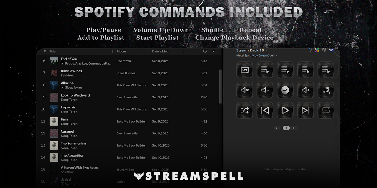 Spotify Metal Stream Deck Profile