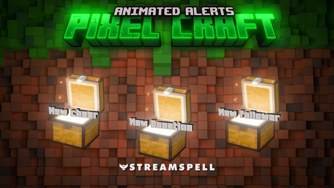 Pixel Craft Stream Alerts | Minecraft Animated Twitch Alerts for OBS ...