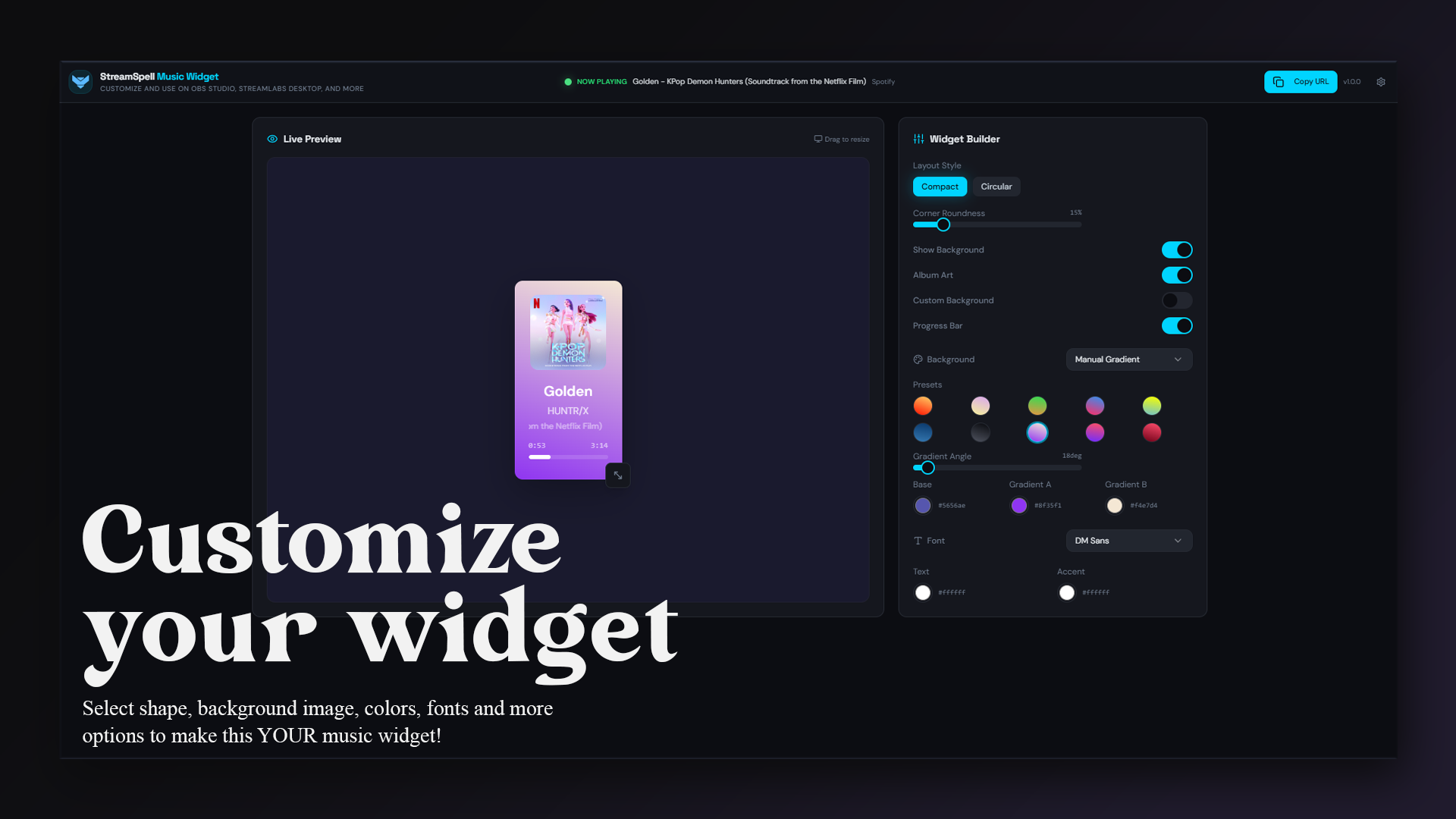 StreamSpell Spotify Widget - StreamSpell
