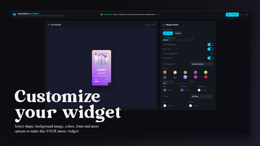 StreamSpell Spotify Widget for OBS Studio, StreamElements