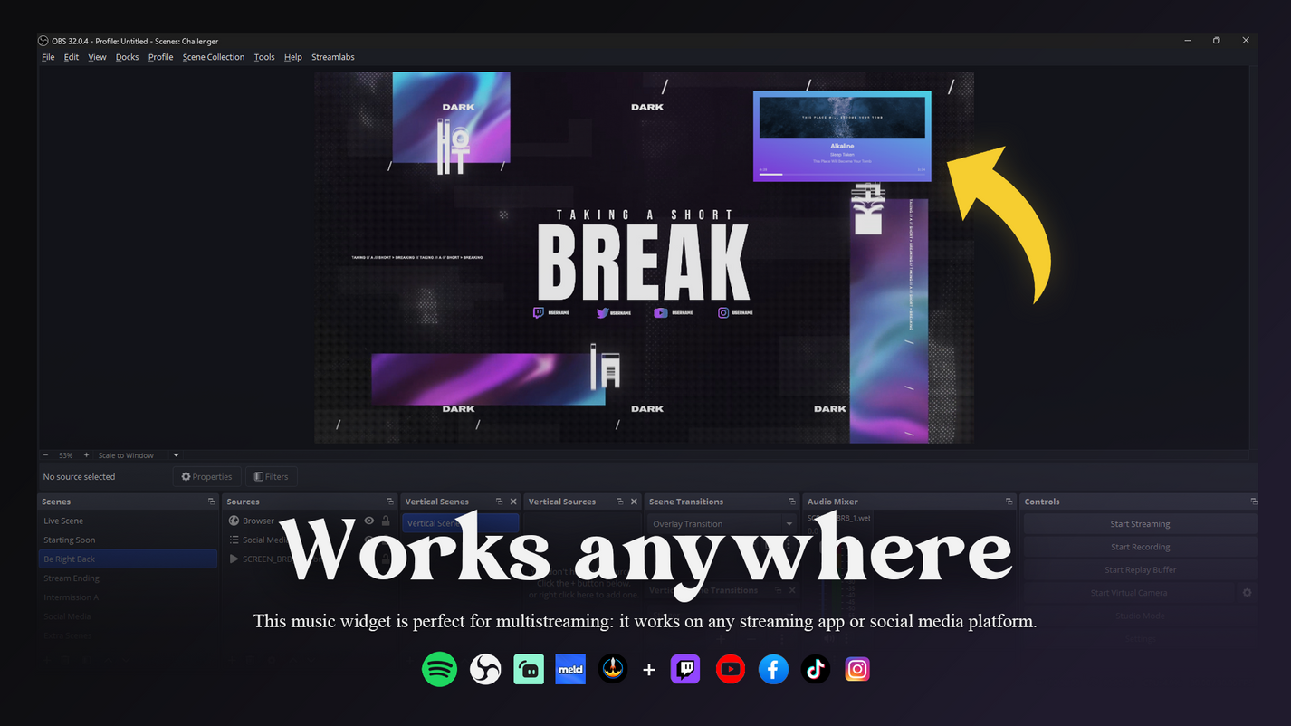 StreamSpell Spotify Widget for OBS Studio, StreamElements