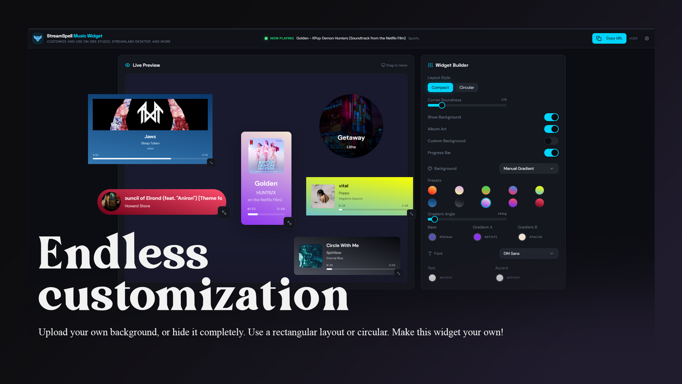 StreamSpell Spotify Widget for OBS Studio, StreamElements