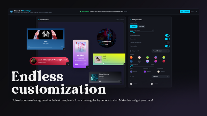 StreamSpell Spotify Widget for OBS Studio, StreamElements